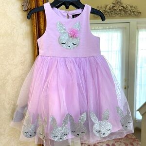 New Adorable light purple Bunny Dress w/Sparkly Silver Accents. Size 2T. By Lilt